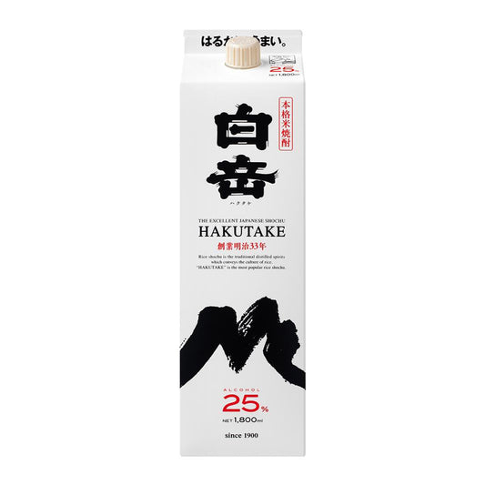 白岳（米）　1.8L　25度　紙パック